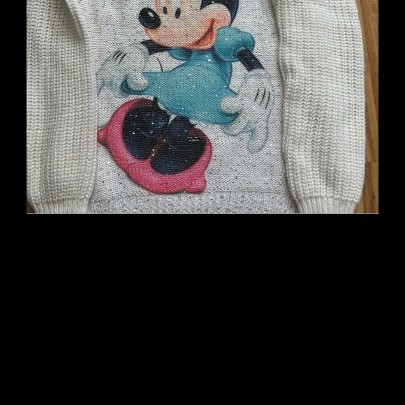 Disney Minnie Mouse White Knit Sweater Kids Girls Size 12 - Picture 4 of 4